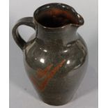 Alan BROUGH (British 1924-2012) small jug of baluster form, decorated with stylised corn ear,