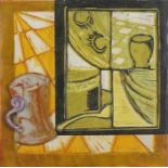 Carolyn CANTY (20th/21st Century) View from a Window, Mixed media with ceramic, Signed and dated '03
