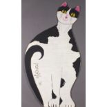 Ponckle FLETCHER (British 1934-2012) Cat Dummy-board, Acrylic on board, Signed and dated '92 lower