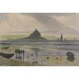 After William DANIELL (British 1769-1837) St Michaels Mount - Cornwall from 'A Voyage Round Great