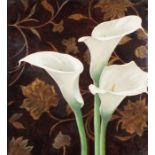 Jan Merrick HORN (British b. 1948) Arum Lilies, Oil on board, Signed with initials and dated '18