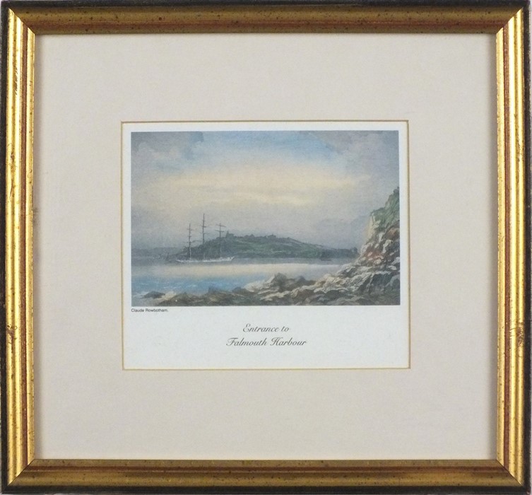 After Claude ROWBOTHAM Entrance to Falmouth Harbour, Lithograph (re-published by John Maggs), - Image 2 of 6