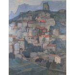 Paul MOUNT (British 1922-2007) Vieussan - South of France, Oil on board, Signed and titled verso,