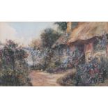 Leyton FORBES (British act. 1900-1925) Cottage Garden, Watercolour, Signed lower right, 8.75" x 14.