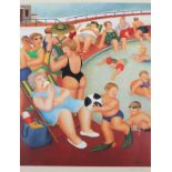 Beryl COOK (British 1926-2008) The Bathing Pool, Lithograph, Signed lower right, blind-stamp lower
