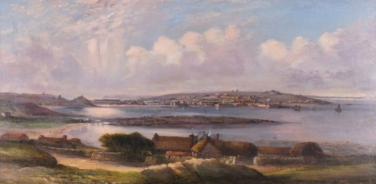 British School (early 20th Century) Hugh Town - St Mary's Isle of Scilly, Oil on canvas, 11.5" x