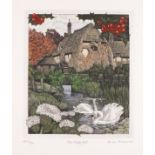 Rob ROBERTS (British 20th Century) The Holly Mill, Coloured engraving, Signed, titled and numbered