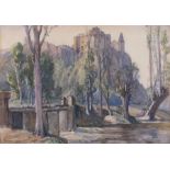Samuel John Lamorna BIRCH (British 1869-1955) Chateau de Bruniquel - France, Watercolour, Signed and