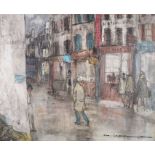 Marcel CHARBONNEL (French 1901-1981) Rue Quincampoix - Paris, Oil on board, Signed lower right,
