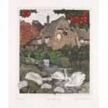 Rob ROBERTS (British 20th Century) The Holly Mill, Coloured engraving, Signed, titled and numbered