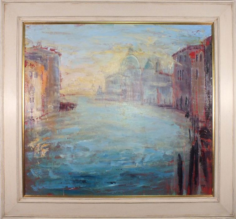 Robin PICKERING (British b. 1945) Santa Maria della Salute from the Academia, Oil on board, Signed - Image 2 of 3