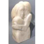 Theresa GILDER (British b. 1935) Angel on my Shoulder, Alabaster sculpture, Signed with initials