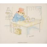 After Barry MACEY (British 20th Century) Paddington at the Buffet, Lithograph, 6.25" x 7.5" (16cm