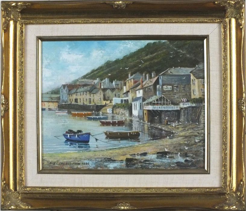 Nigel HALLARD (British 1937-2020) Mousehole Cornwall, Oil on canvas, Signed and dated 1996 lower - Image 2 of 3