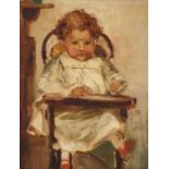 Edward Reginald FRAMPTON (British 1870/2-1923) Theodore - child in a highchair, Oil on canvas,