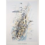 After Thomas WEISENBERGER Saxophone, Print, 27.25" x 19.25" (68cm x 49cm), together with two other