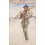 Henry Scott TUKE (British 1858-1929) Return from Fishing (preparatory sketch), Watercolour, Signed