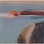 Jan STROTHER (British 20th/21st Century) Promontory, West Coast, Oil pastel on paper, Signed and