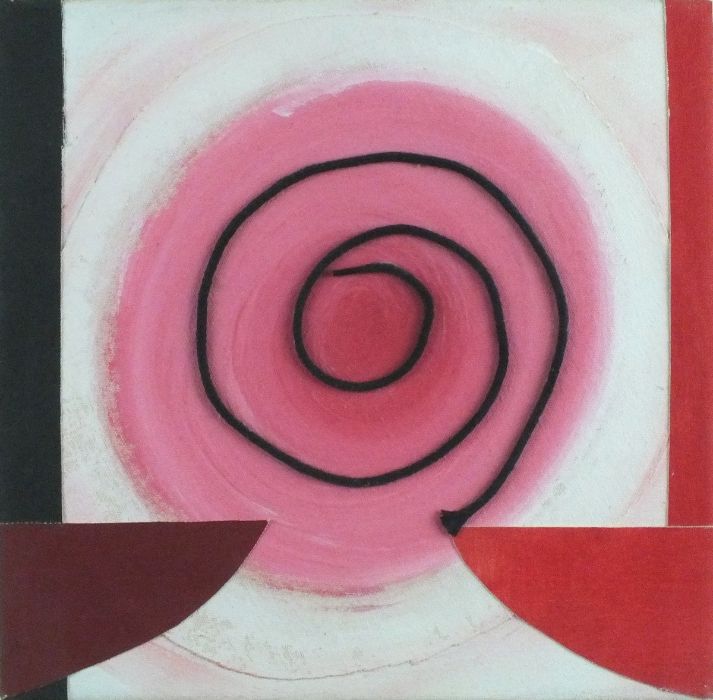 Sir Terry FROST (British 1915-2003) Pink Sun, Mixed media on canvas, Signed, titled, inscribed '