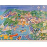 John DYER (British b. 1968) Cornish Harbour, Colour Gicleé print, Signed and dated Christmas 2000,