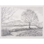 Beth CRY? (British 20th Century) Winter Trees, Lithograph, Signed in pencil lower left 8.25" x 11.