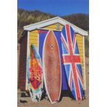 Russell (Russ) WOOD (British 20th/21st Century) Surf Hut, Coloured photograph, titled and signed