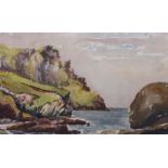 Edward WIGLEY (British 20th Century) Nare Head from the North West, Watercolour, 6" x 9.5" (15cm x