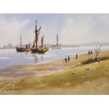 Ray WITCHARD (British b. 1928) Essex Estuary, Watercolour, Signed lower left, 6" x 8" (15cm x 20cm)
