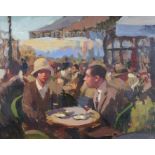 Alan KINGSBURY (British b. 1960) Cafe du Siecle, Oil on board, Signed with initials lower right,