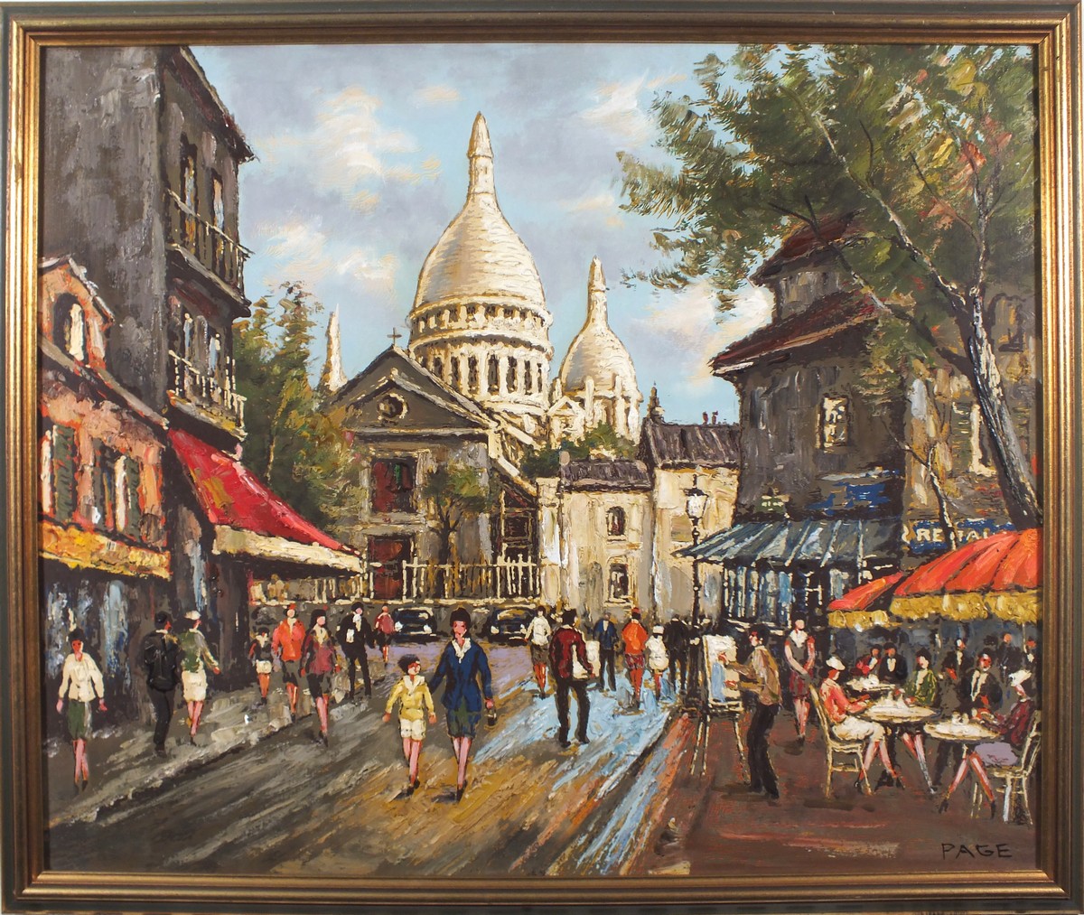 PAGE (20th/21st Century) Montmatre, Oil on canvas, Signed lower right, 20.75" x 24.75" (53cm x - Image 3 of 7