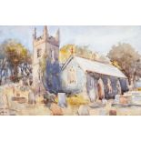 Sidney James BEER (British 1875-1952) Cornish Church, Watercolour, Signed lower right, 6.25" x 10.