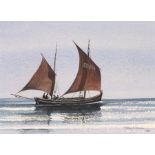 Tony WARREN (British 1930-1994) Cornish Lugger Barnabas, Watercolour, Signed and dated 1983 lower