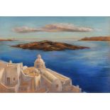 Migulle MARKI (Continental 20th Century) Insel Santorini, Pastel on paper, Indistinctly signed and