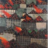 Peter FOX (British b. 1952) St Ives on Fire, Oil on canvas, titled, signed and dated 1988 verso, 24"