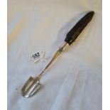 A late Victorian electro-plated stilton scoop with bone handle