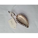 Another Georgian leaf caddy spoon with pierced border - unmarked