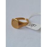 Gents signet ring size V in 9ct 3.4g