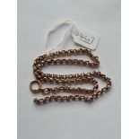 A rose gold belcher link neck chain in 9ct - 10gms