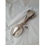 A set of six fiddle-thread and shell pattern dessert spoons - London 1833 - 360gms