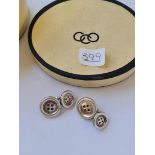 A LINKS OF LONDON silver button cufflinks in LINKS box
