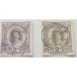 TONGA SG57b fine used/smaller "2". SG57c for comparison. Cat £85