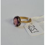 An antique amethyst ring set in 9ct - size M1/2