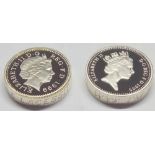 Silver Piedfort Pounds 1995 and 1999