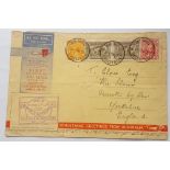 AUSTRALIA - Flt cover to England, Nov 31 cachet, franked pr 6d Air Mails