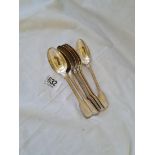 A set of six fiddle thread teaspoons - B'ham 1904 by E&CO - 217gms