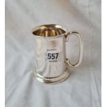 A plain mug with scroll handle - 3.5" high - B'ham 1920 - 122 gms