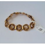 FANCY CIRCULAR PANEL bracelet in 9ct 20.3g