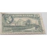 GIBRALTAR. SG124ab 2d (1940) used/scarce. Wmk sideways. Cat £45