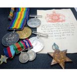A pair of WWI medals to Pte H.J.Green R.WAR.R (No. 4722) & others