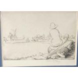 Another Eilian Soper etching - Figures on Beach